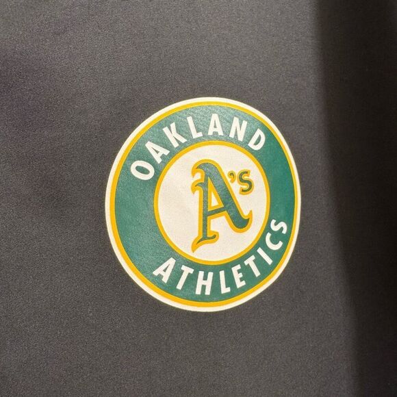 PINK Victorias Secret Black MLB Oakland A's Pullover Windbreaker Jacket Large - Picture 5 of 8